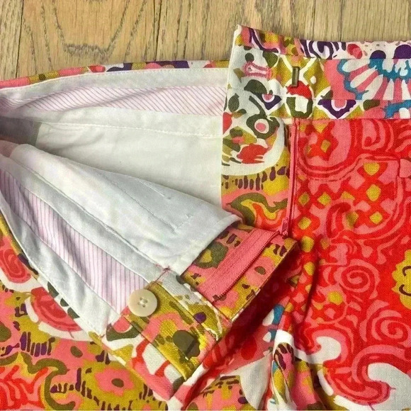 J Crew Women’s Chino Shorts Pink Abstract Nautical Summer 2010 Casual Size 2 - Picture 9 of 11